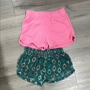 Stylish Pink and Green Patterned Kids Shorts